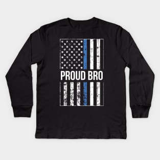 Proud Brother of a Police Officer Kids Long Sleeve T-Shirt